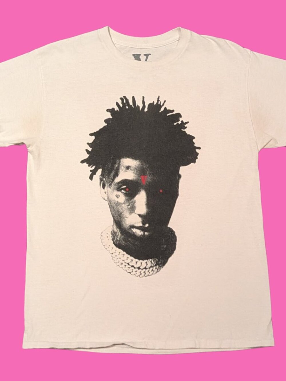 Y2K Vlone X NBA Young Boy Reaper White T-Shirt Size M